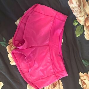 Sonic pink lululemon size 6. Worn once in perfect condition. Inseam 2.5